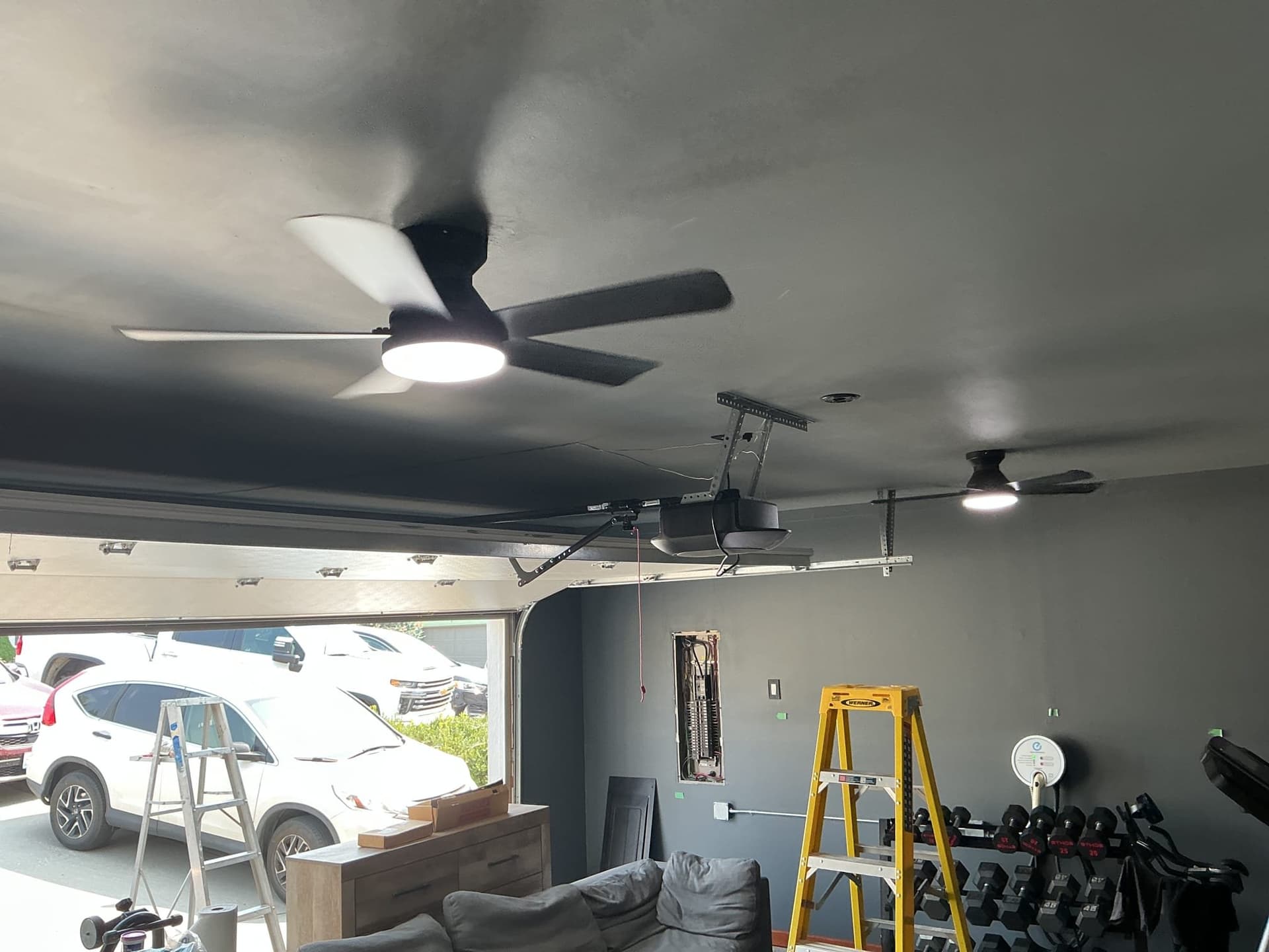 Garage Gym Ceiling Fan and LED Upgrade in East Wenatchee image