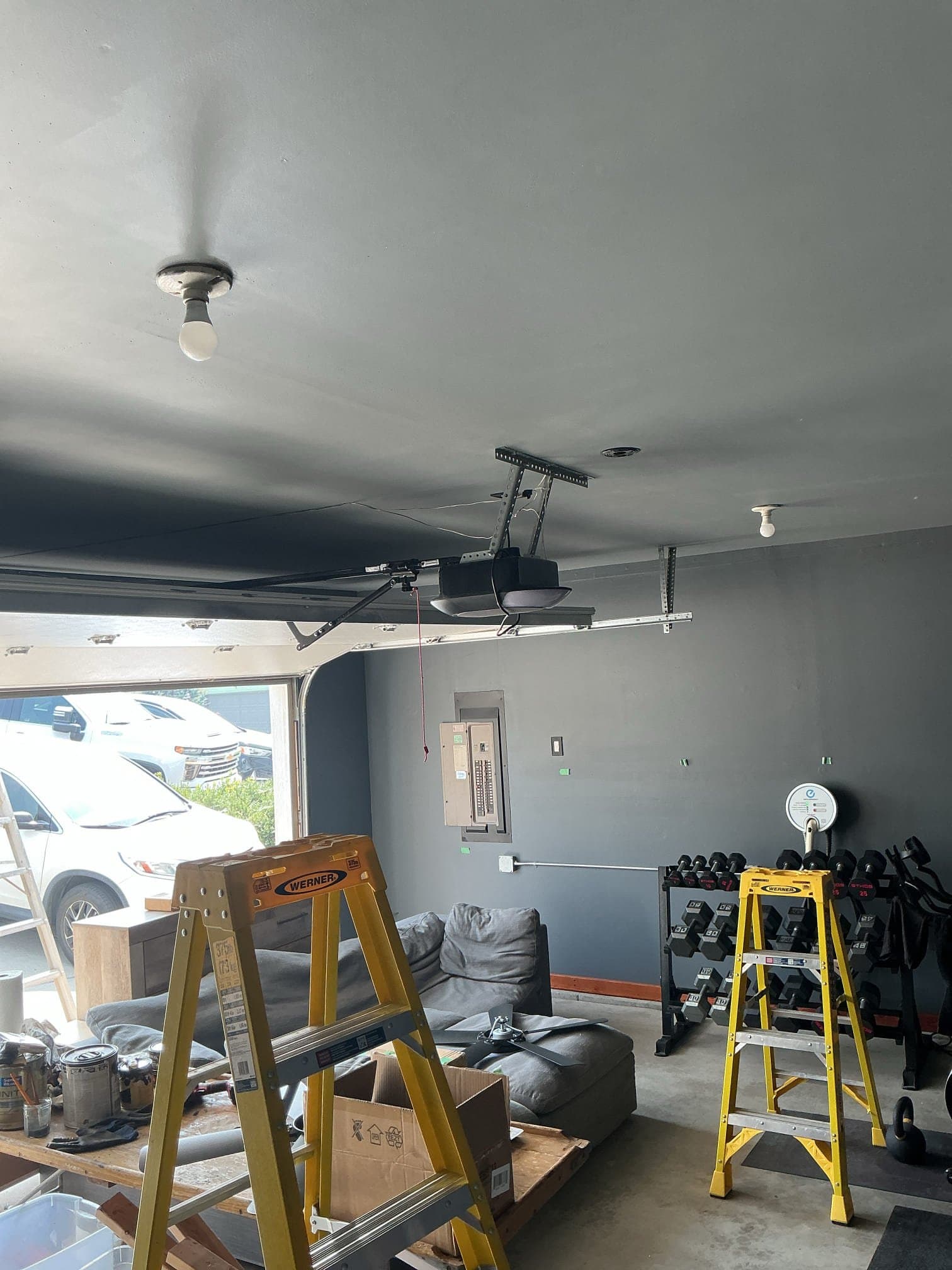 Gallery photos for Garage Gym Ceiling Fan and LED Upgrade in East Wenatchee: Image #1
