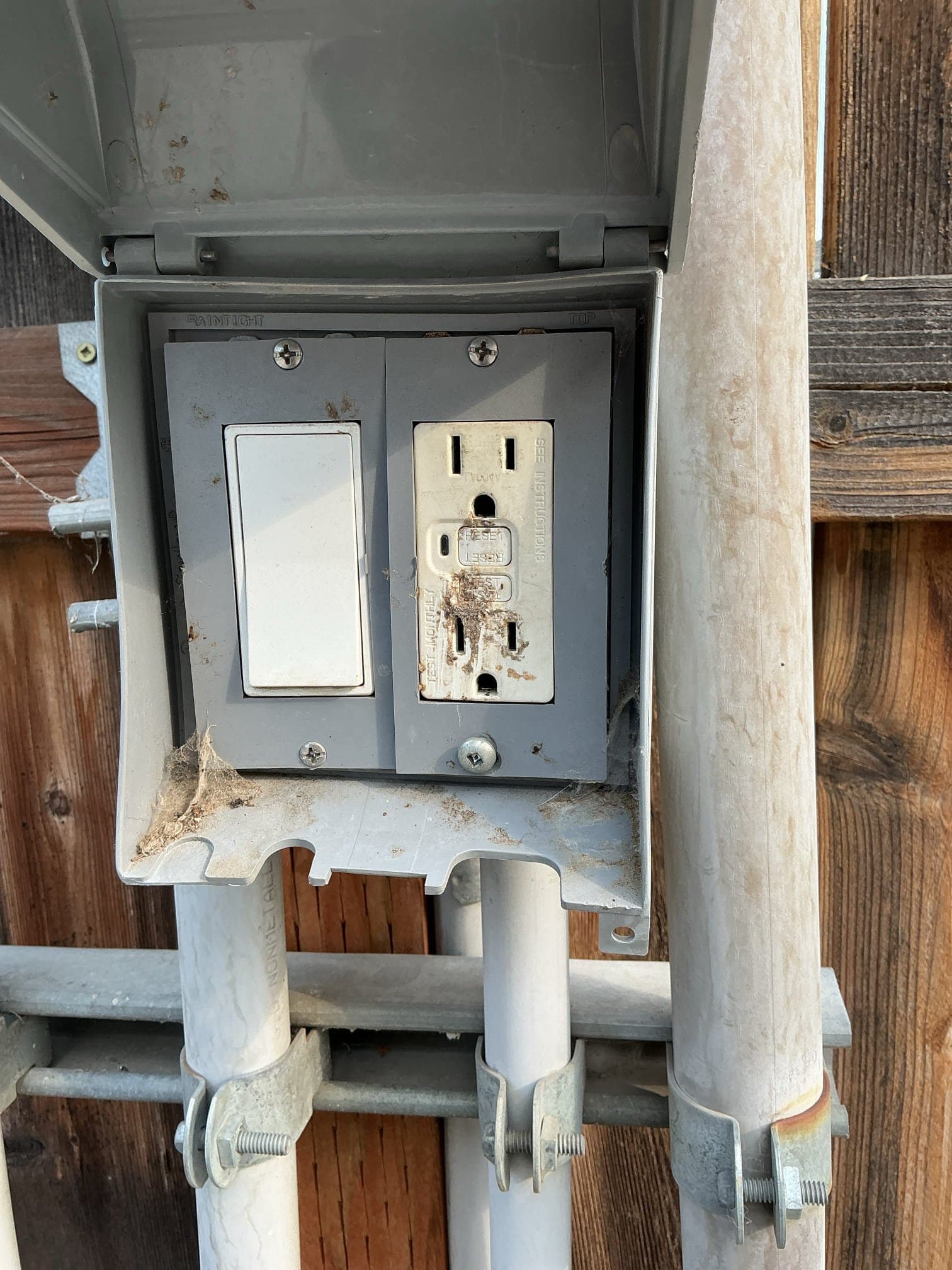 Gallery photos for Outdoor GFCI Outlet and Switch Upgrade Done Right: Image #1